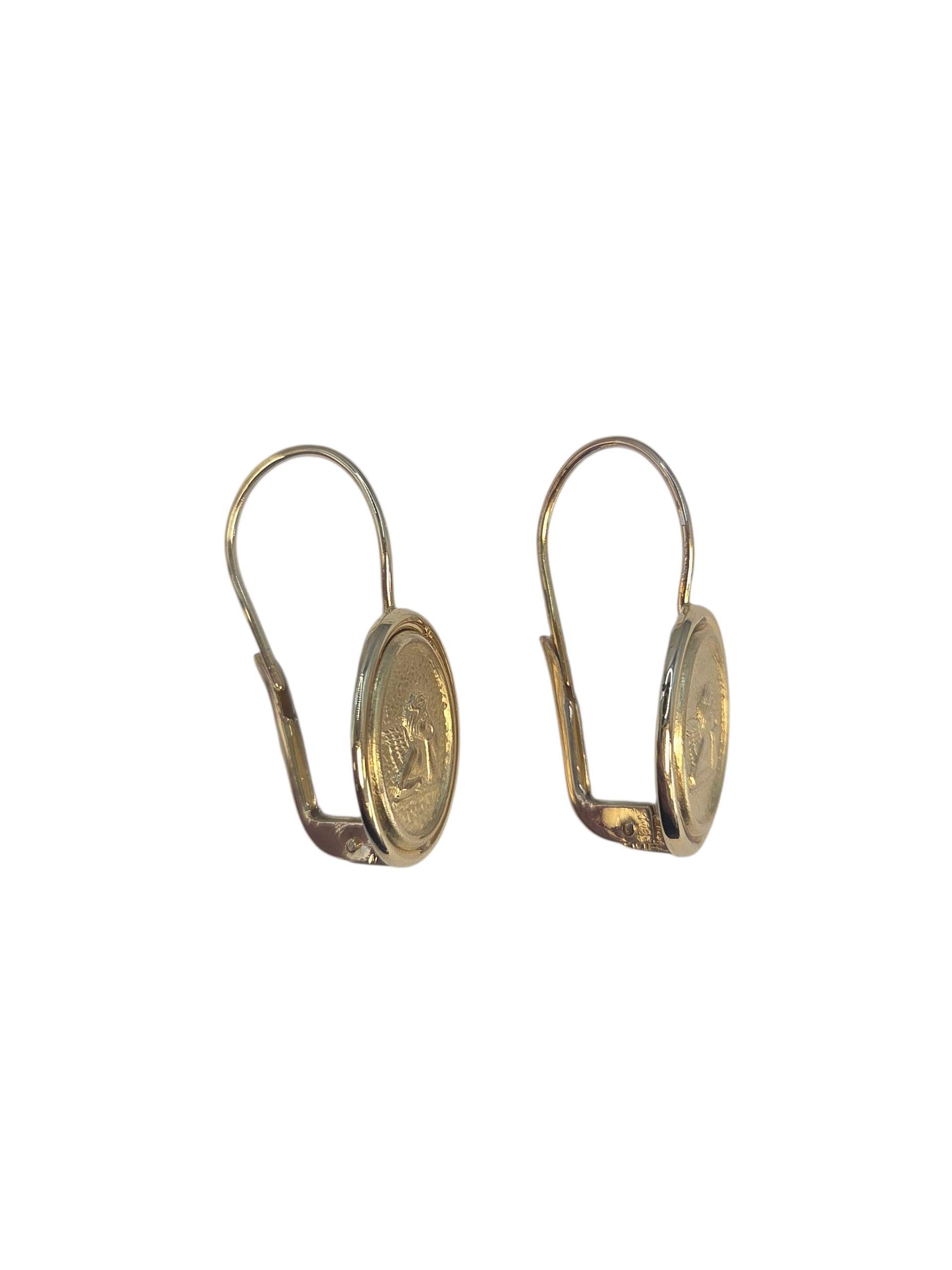 Contemporaneo Orecchini Angelo Custode in oro giallo 14K #23533 in vendita