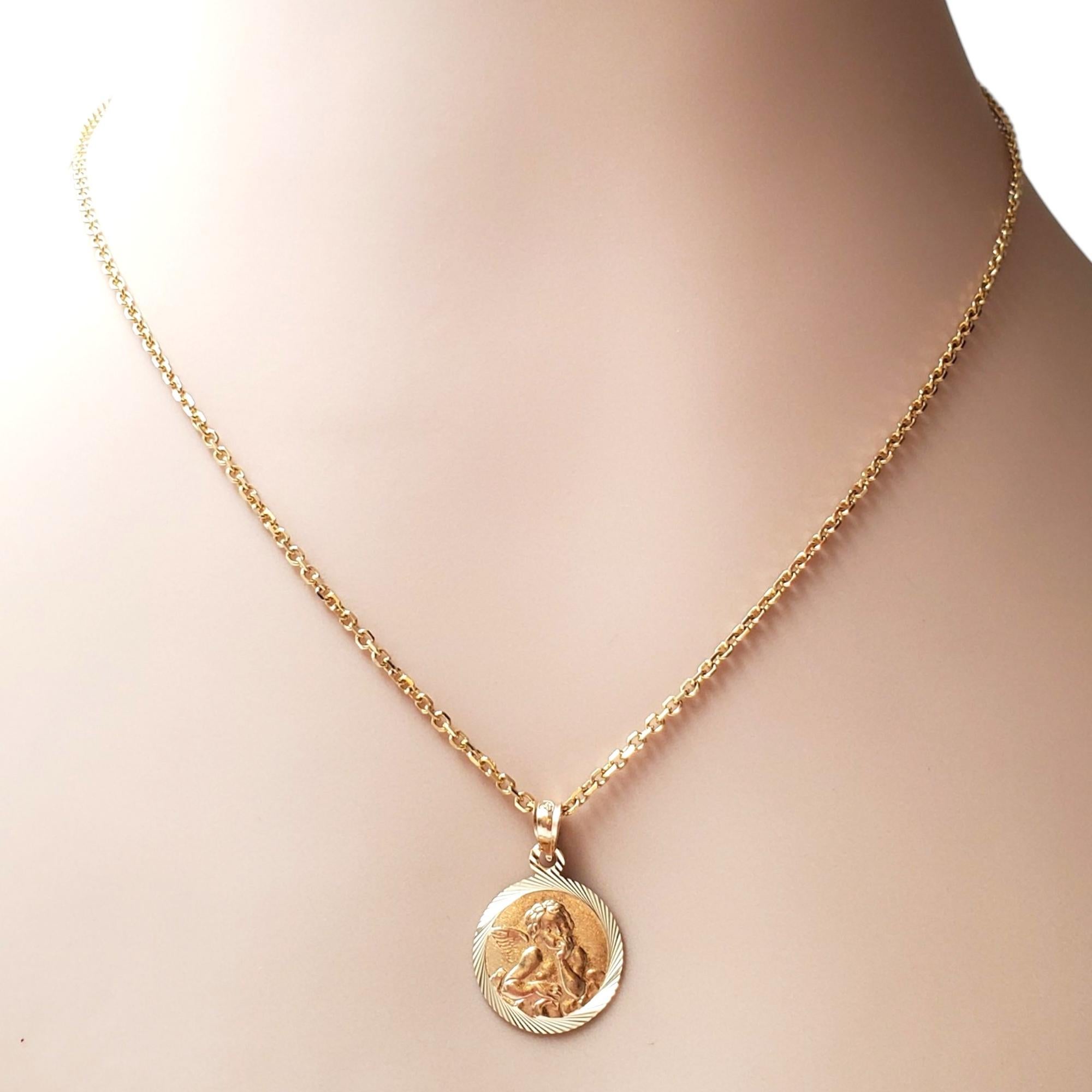 14K Yellow Gold Guardian Angel Pendant #17881 1