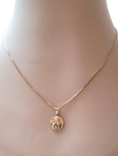 14K Yellow Gold Guardian Angel Pendant #21052