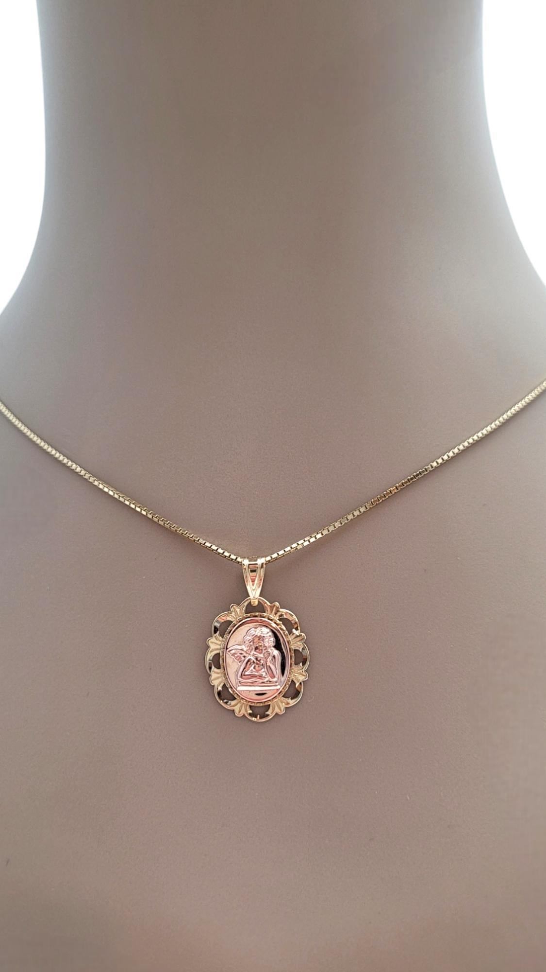 14K Yellow Gold Guardian Angel Prayer Charm #19842 For Sale 3