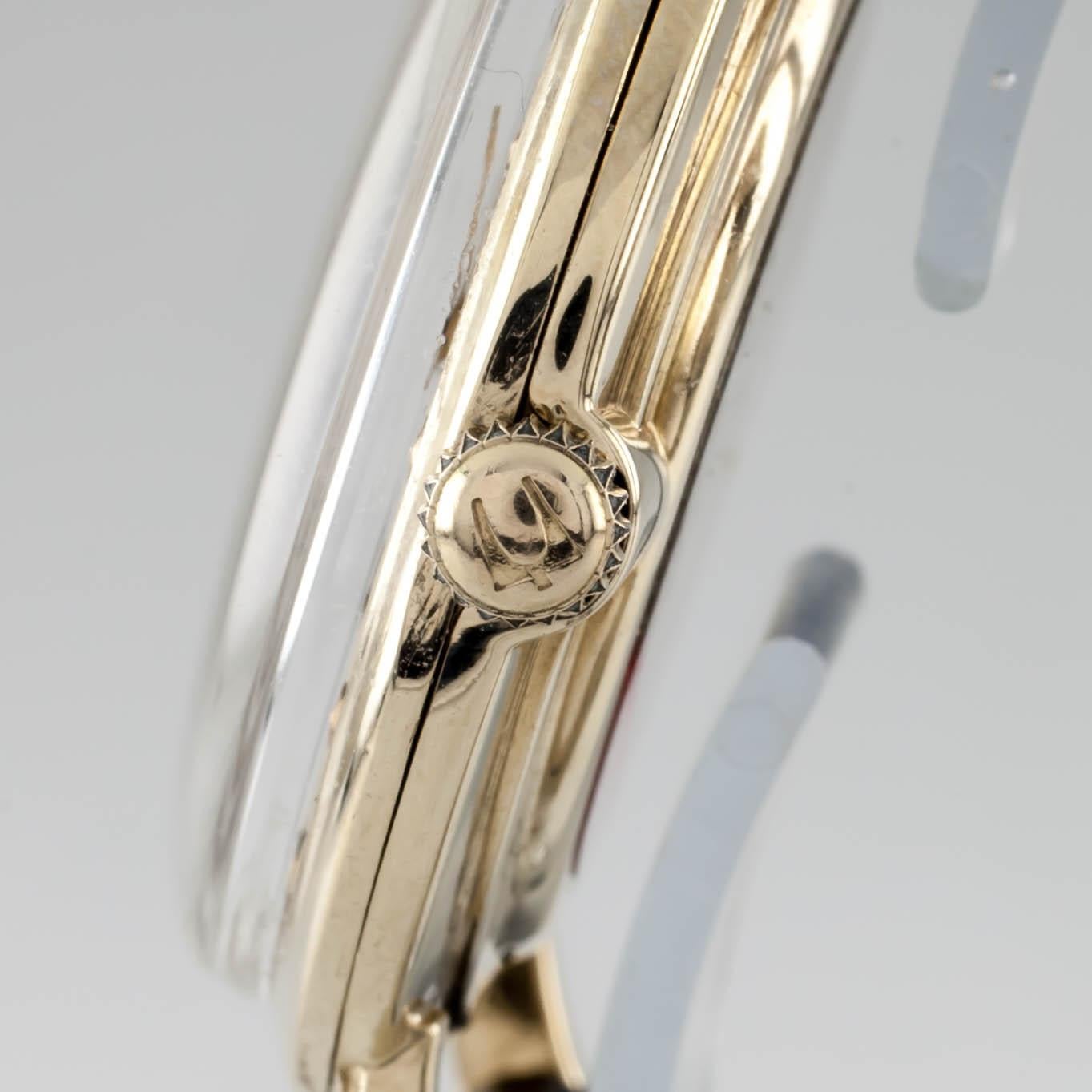 14k Yellow Gold Hamilton Men's Hand-Winding Watch w/ Black Leather Band 1