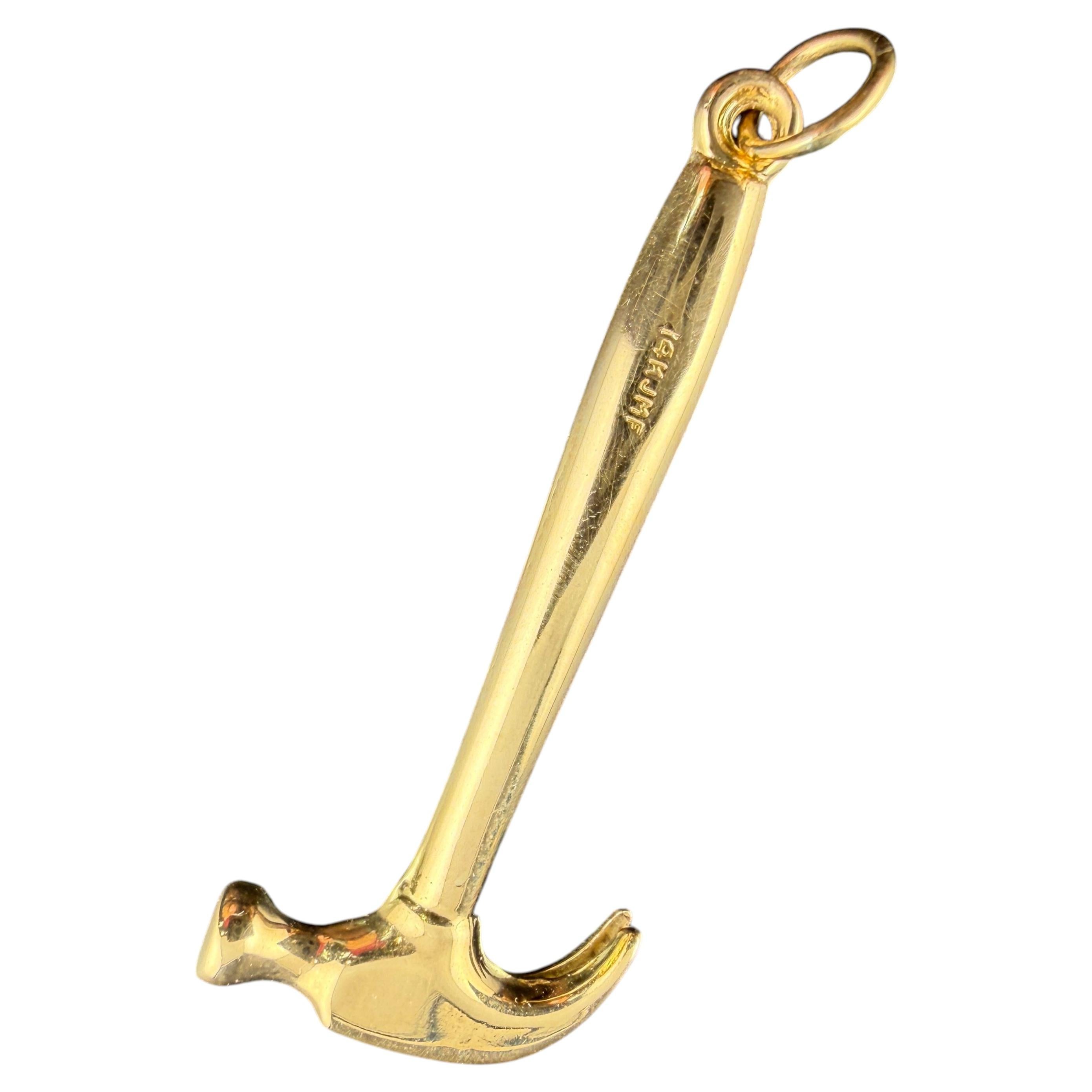 14k Yellow Gold Hammer Pendant