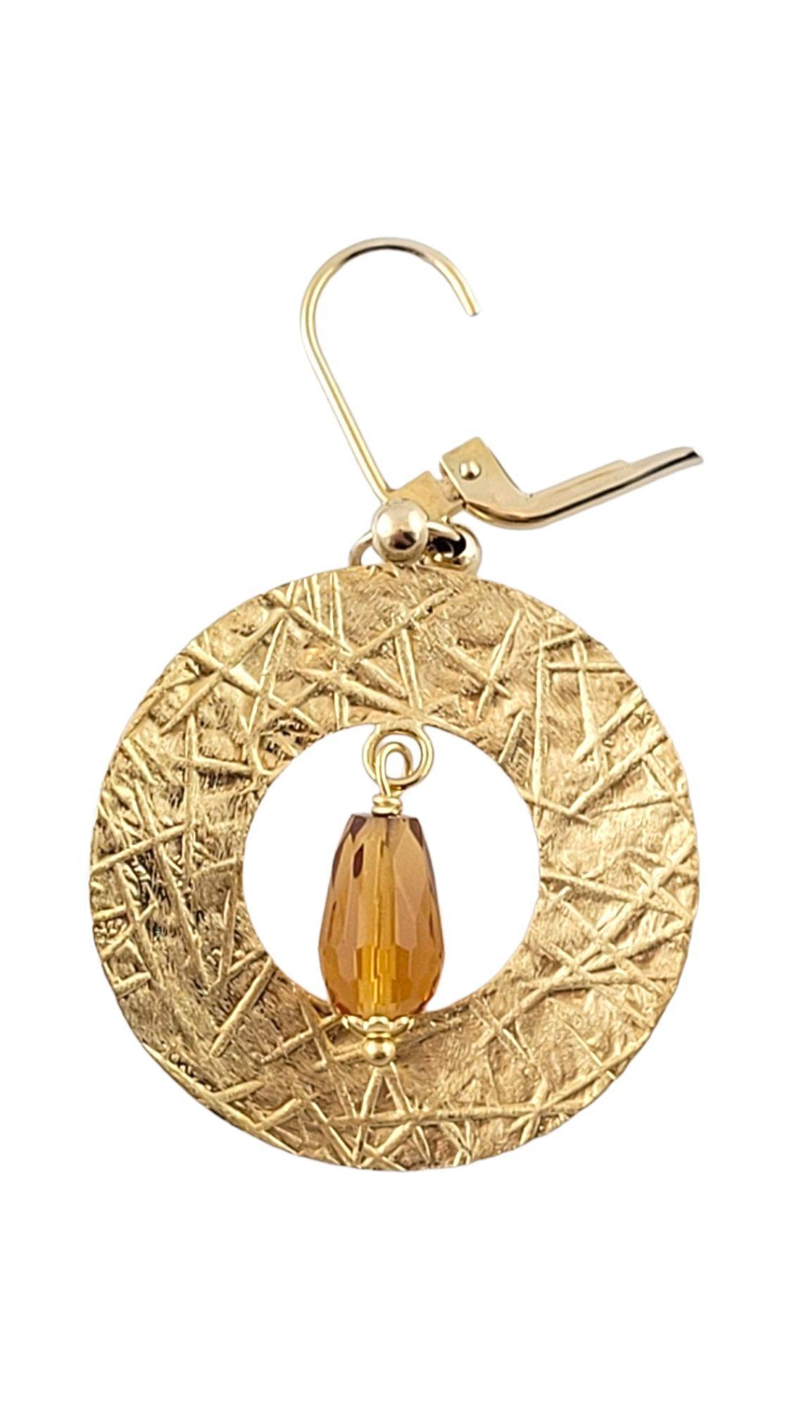 Donna Orecchini pendenti con cerchio di citrino in oro giallo 14K #14948 in vendita