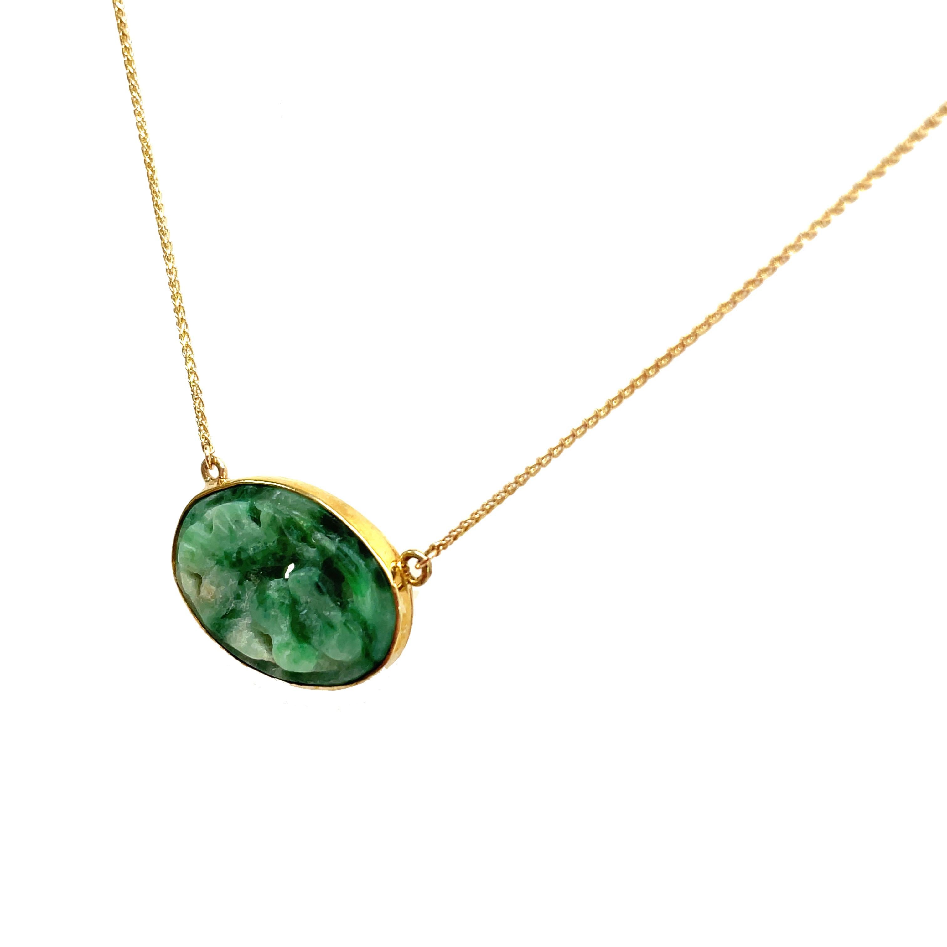 flower jade necklace