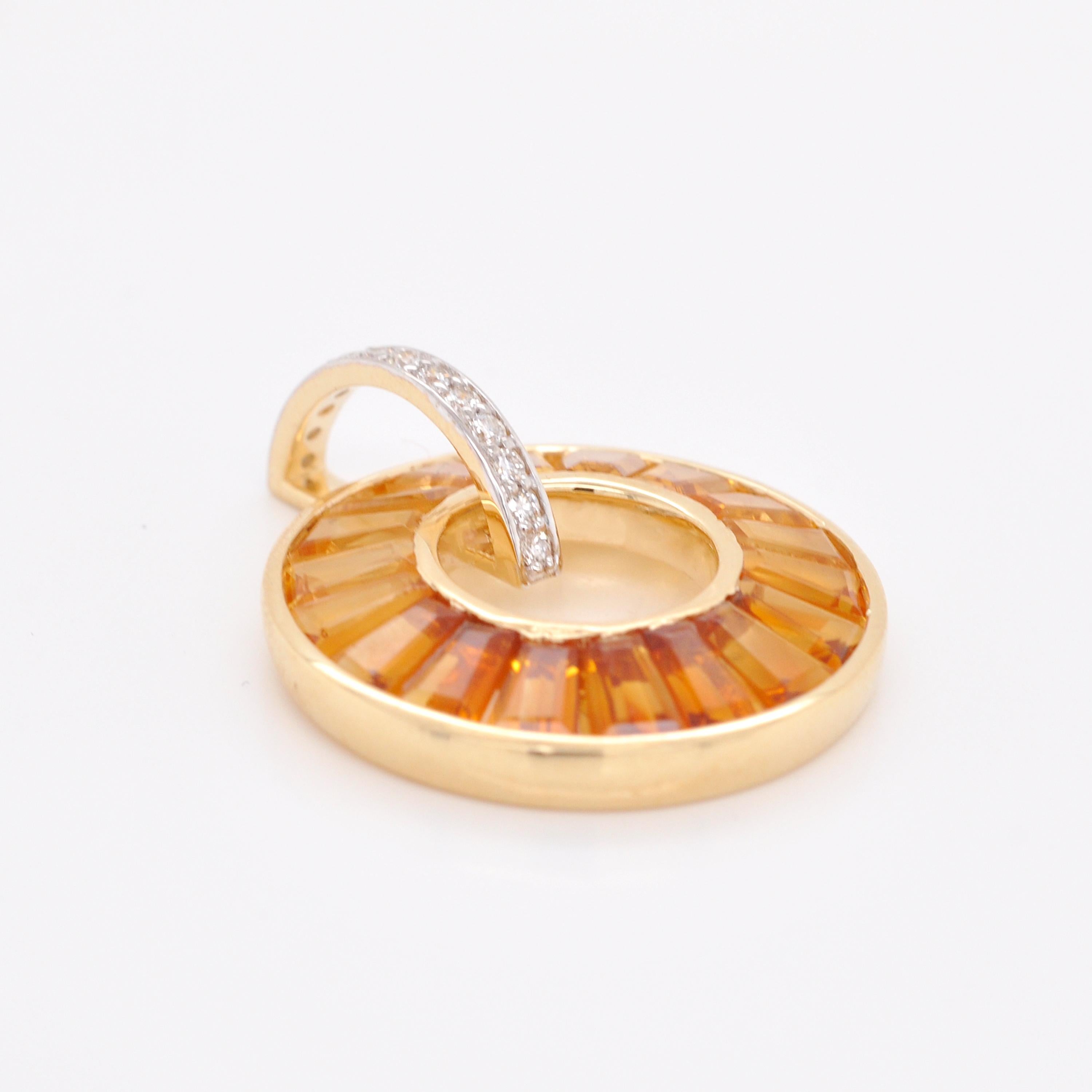 Ensemble de clous d'oreilles en or jaune 14 carats, diamants et citrine taillées sur mesure, fabriqués à la main en vente 3