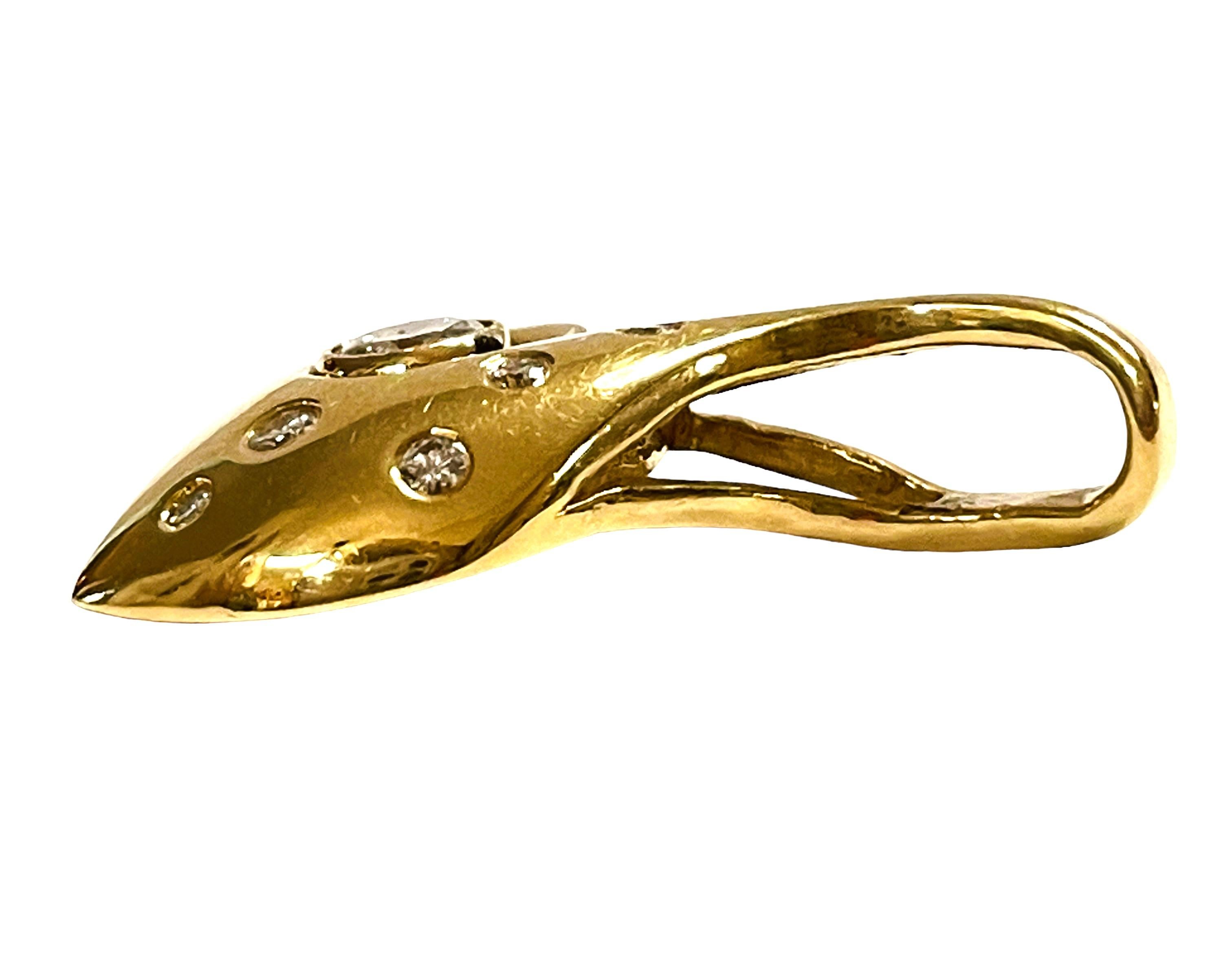 Art Deco 14k Yellow Gold Handmade .75 Carat Diamond Fancy Pendant with Appraisal