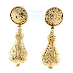 14k Yellow Gold Hanging Italian Earrings