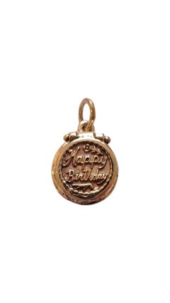 14K Yellow Gold Happy Birthday Charm #18389