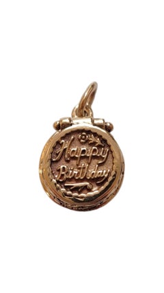 14K Yellow Gold Happy Birthday Charm #18389