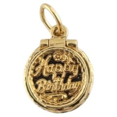 Vintage 14k Yellow Gold Happy Birthday Charm
