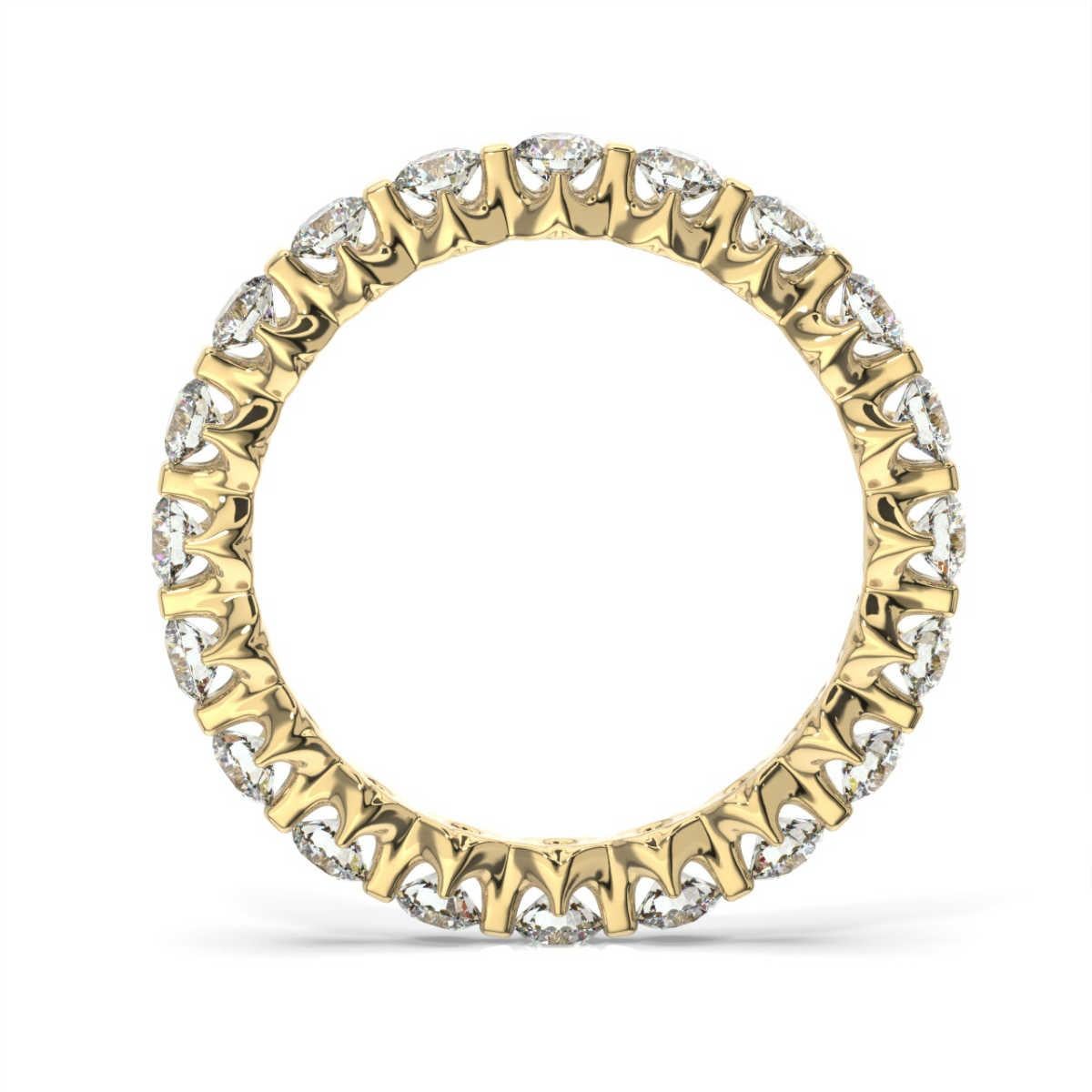 This stunning eternity ring features perfectly matched round brilliant diamonds flouting and set low to minimize the metal exposure. Experience the difference!

Product details: 

Center Gemstone Color: WHITE
Side Gemstone Type: NATURAL DIAMOND
Side
