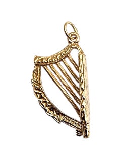 14K Gelbgold Harfen-Anhänger #22767