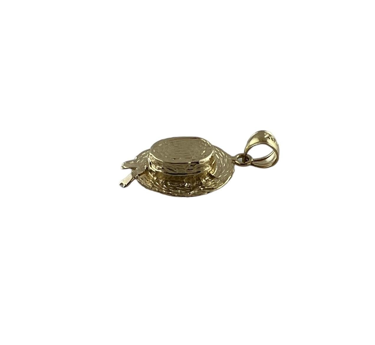 14K Yellow Gold Hat Bonnet Charm #16561 For Sale 1