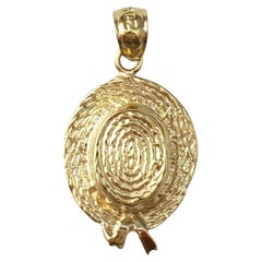 14K Yellow Gold Hat Bonnet Charm #16561