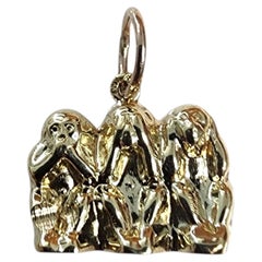 14K Yellow Gold "Hear No Evil, See No Evil, Speak No Evil" Monkey Charm #25206