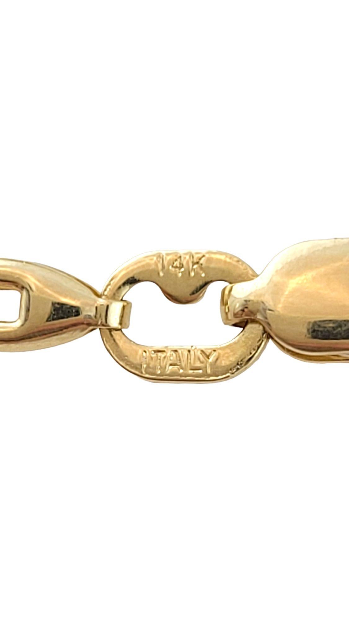 14K Yellow Gold Heart Charm Bracelet #14464 For Sale 1