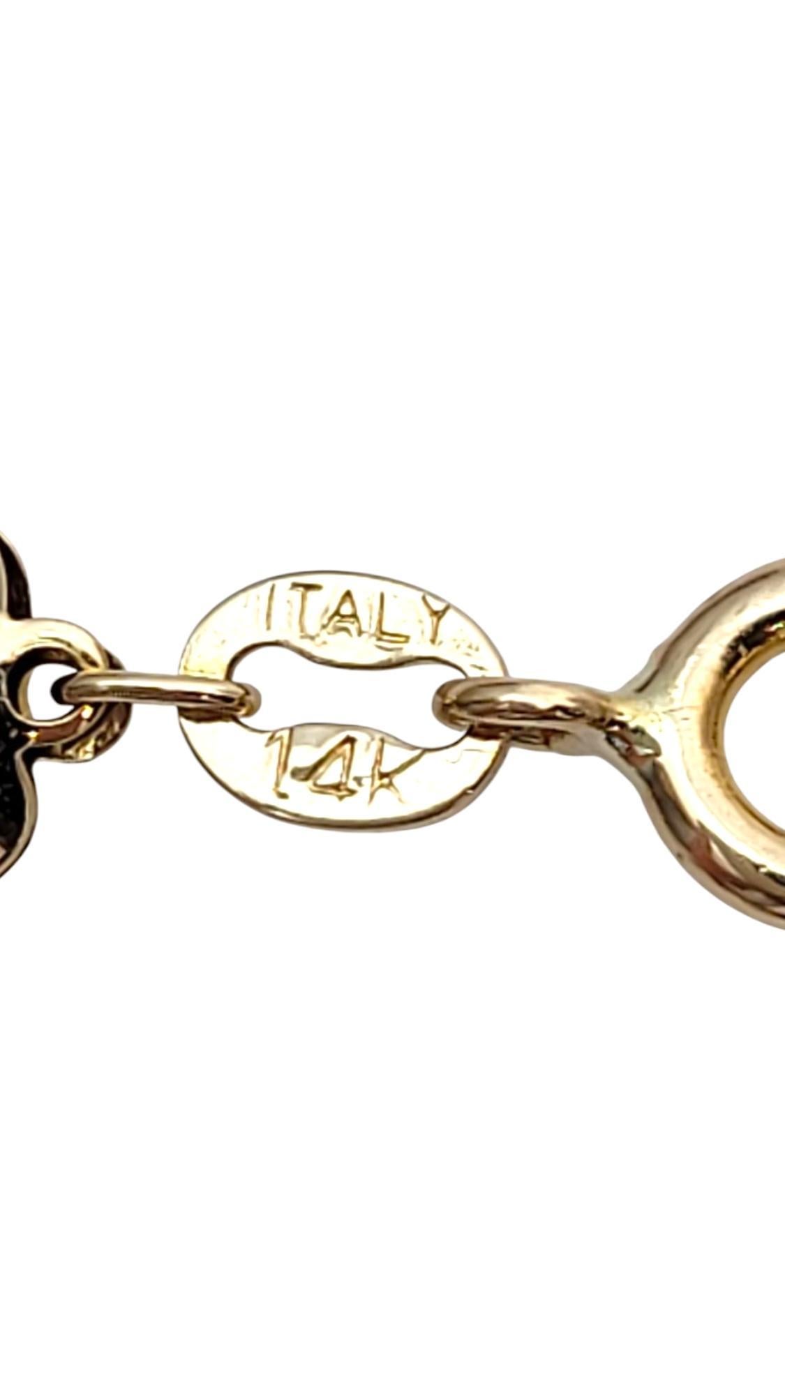 Women's 14K Yellow Gold Heart Link Bracelet #21058 For Sale
