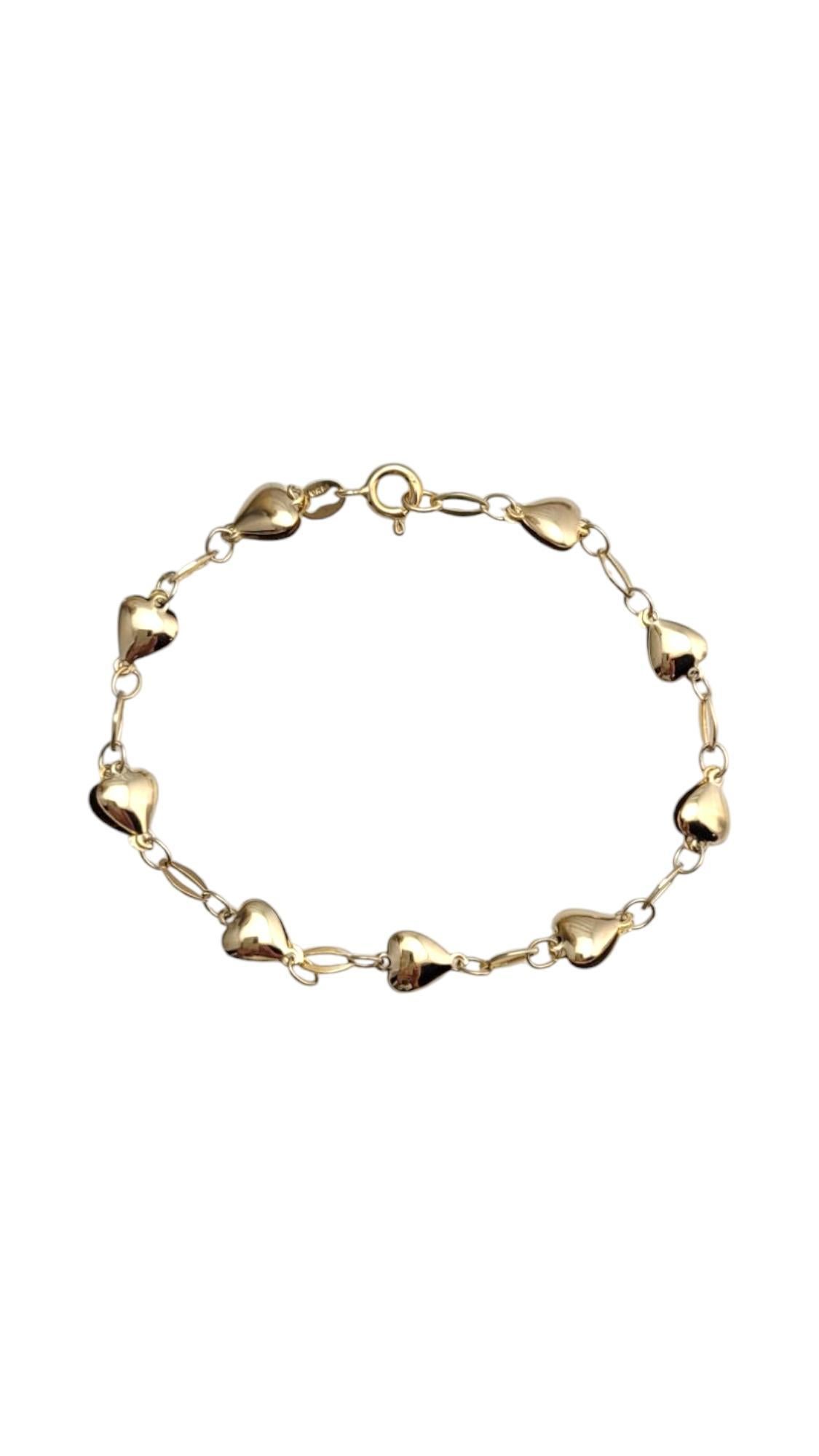 14K Yellow Gold Heart Link Bracelet #21058