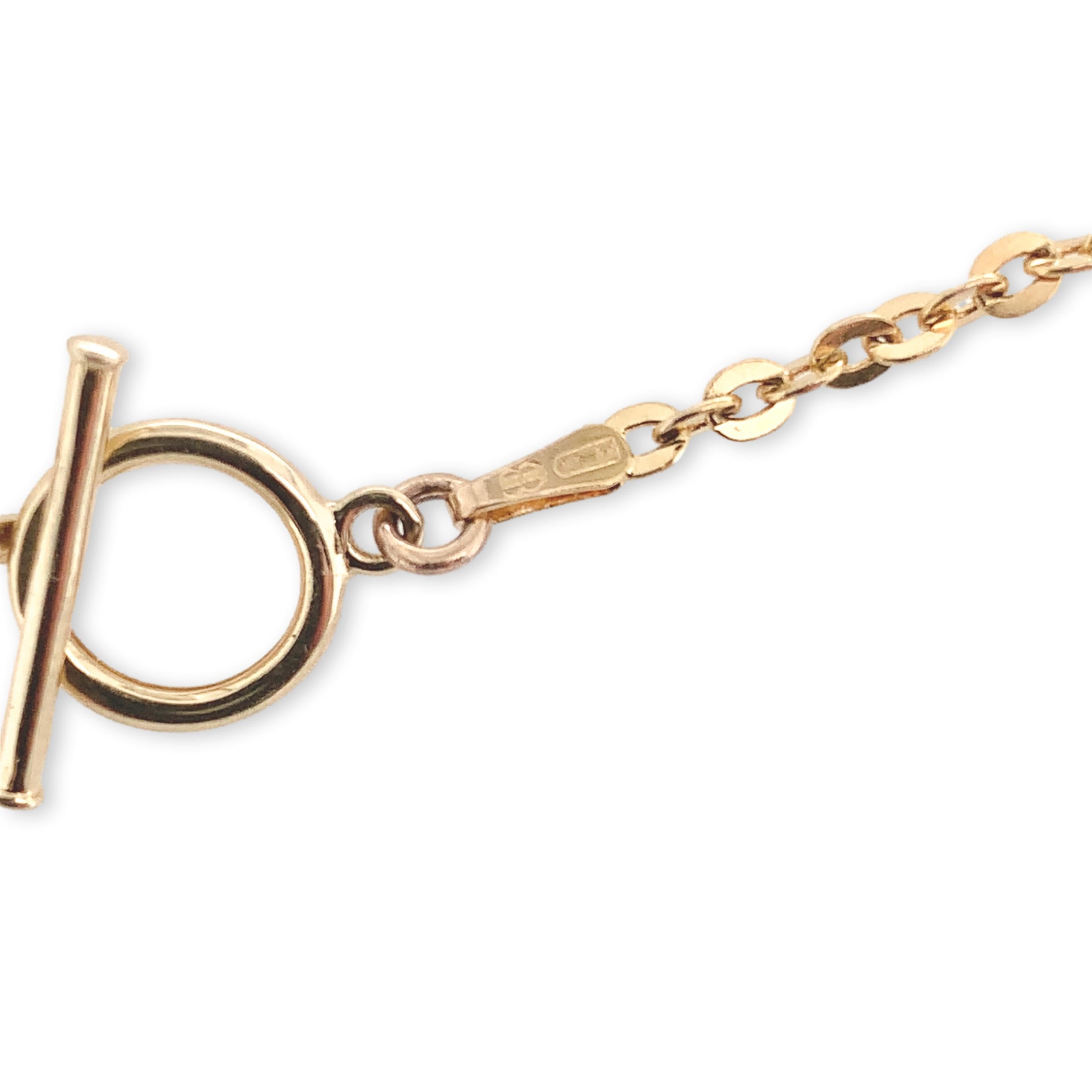 Médaillon en or jaune 14K avec chaîne en câble 18.5