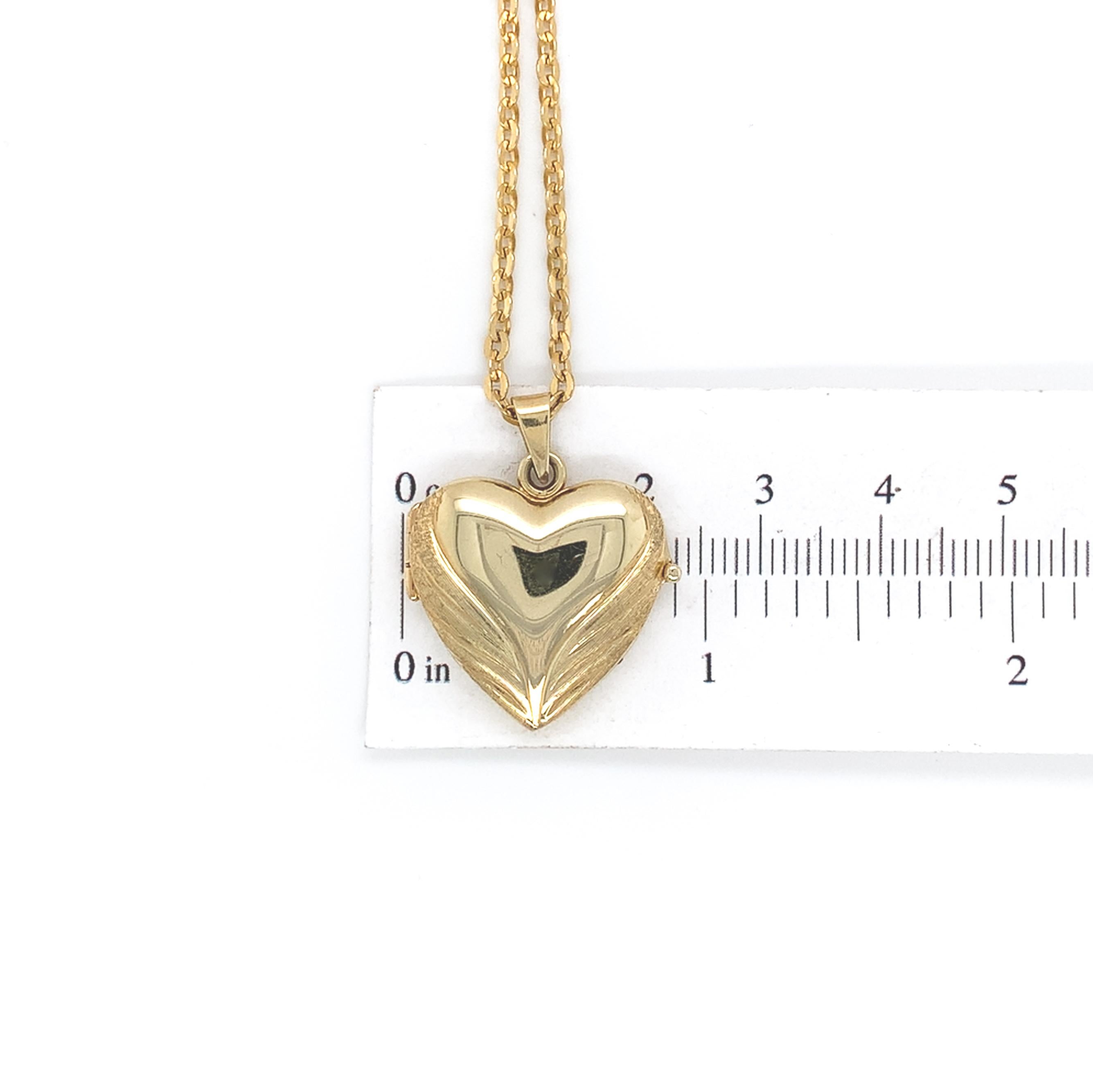 Médaillon en or jaune 14K avec chaîne en câble 18.5