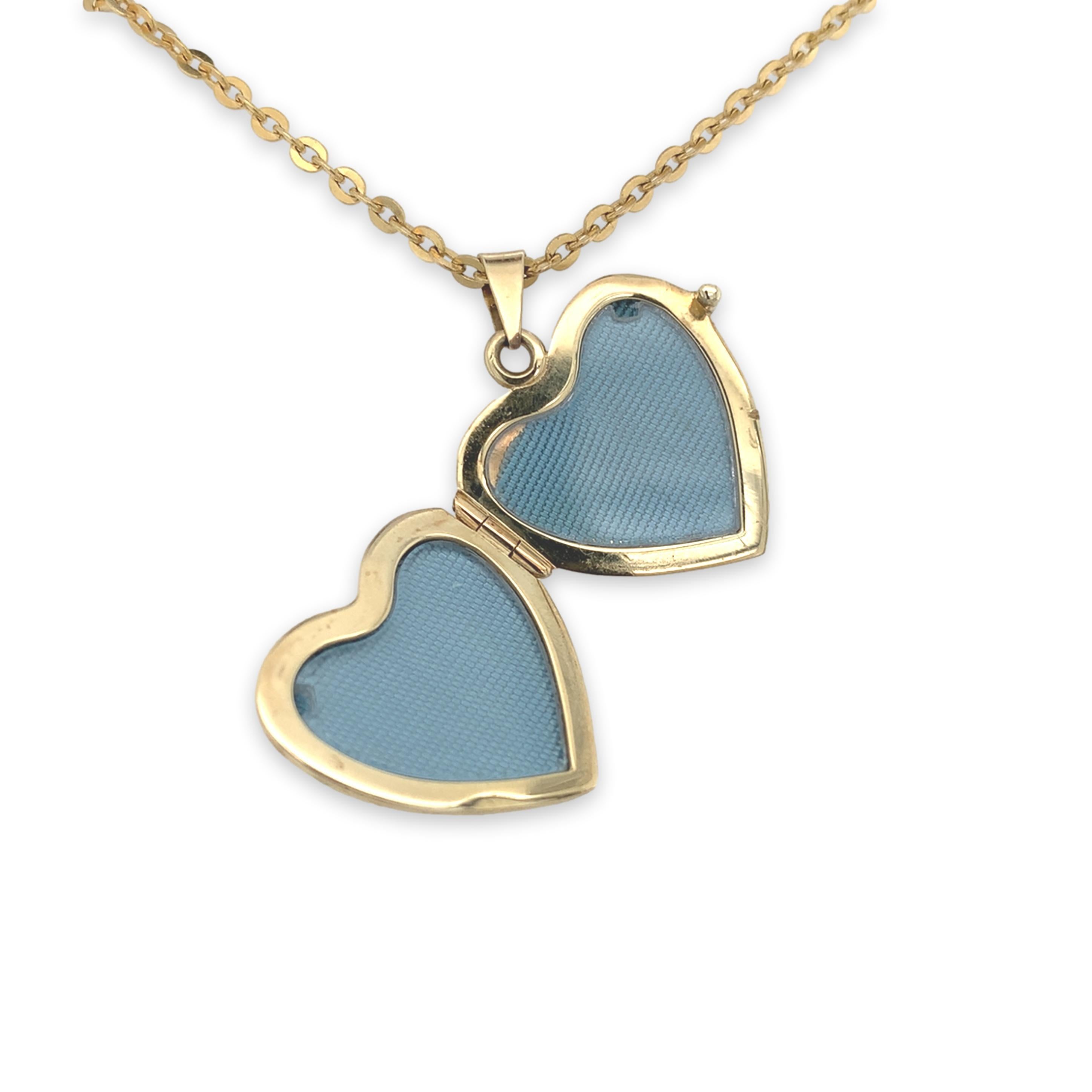 Médaillon en or jaune 14K avec chaîne en câble 18.5