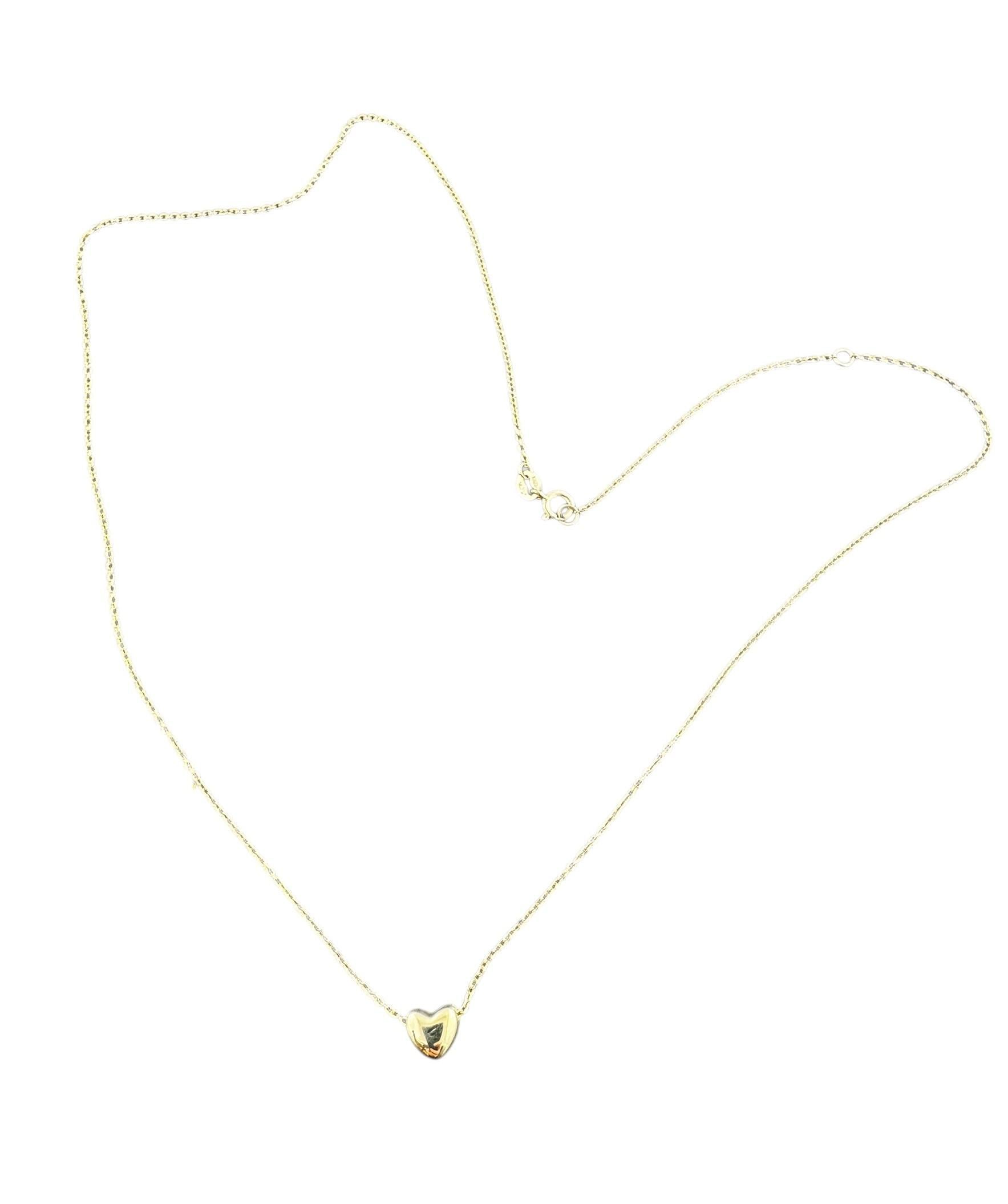 14K Yellow Gold Heart Pendant Necklace #21075 In Good Condition In Washington Depot, CT