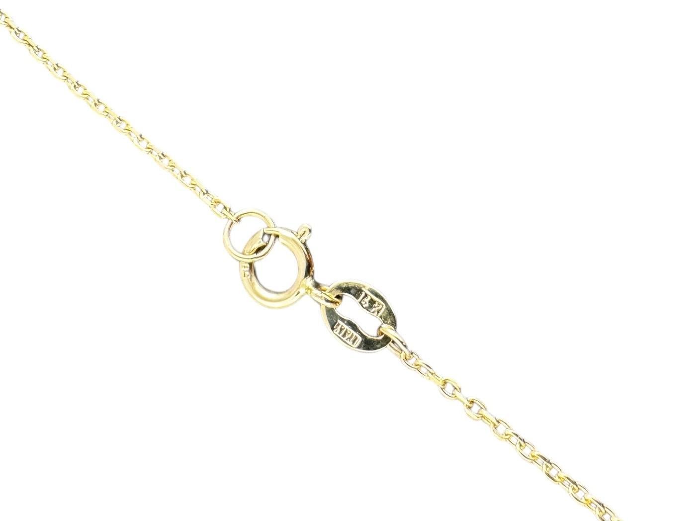 14K Yellow Gold Heart Pendant Necklace #21075 1