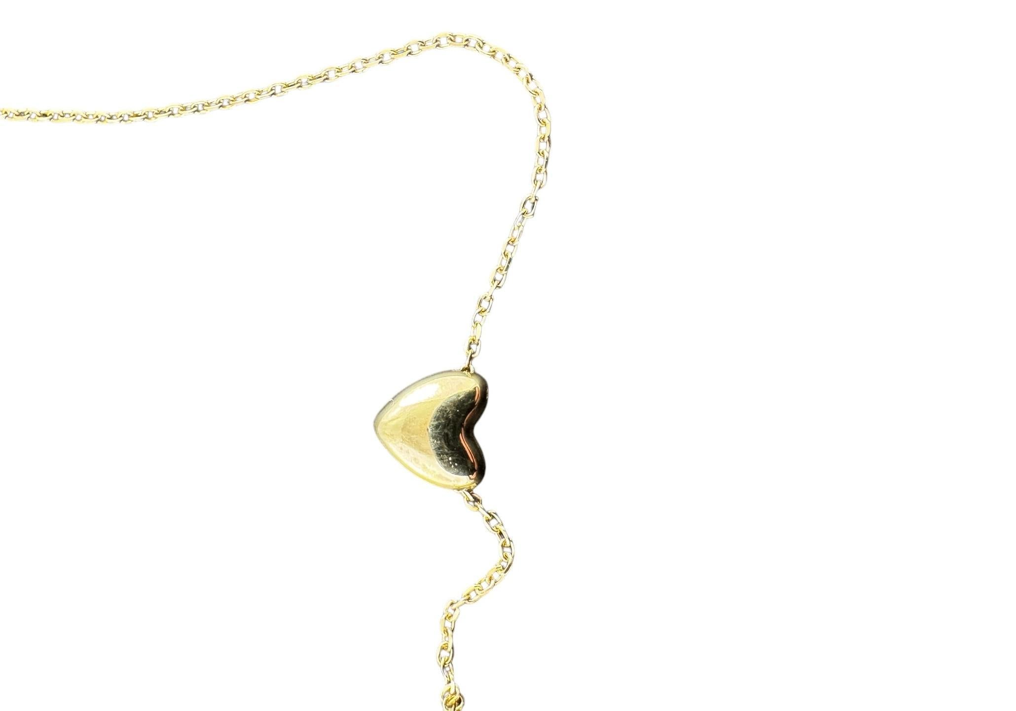 14K Yellow Gold Heart Pendant Necklace #21075 2