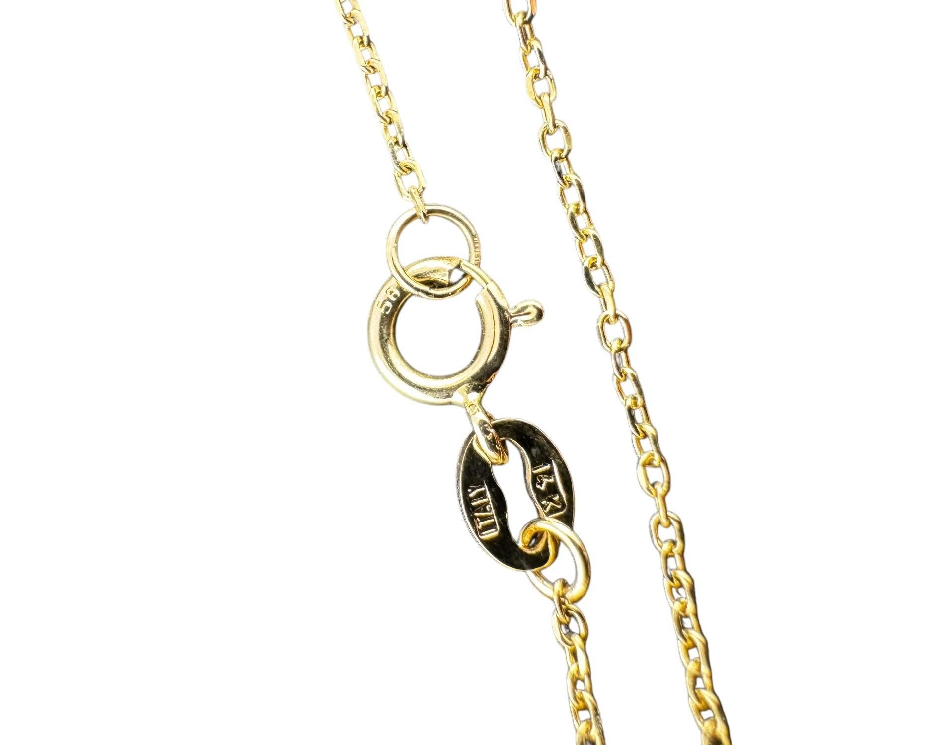 14K Yellow Gold Heart Pendant Necklace #21075 3