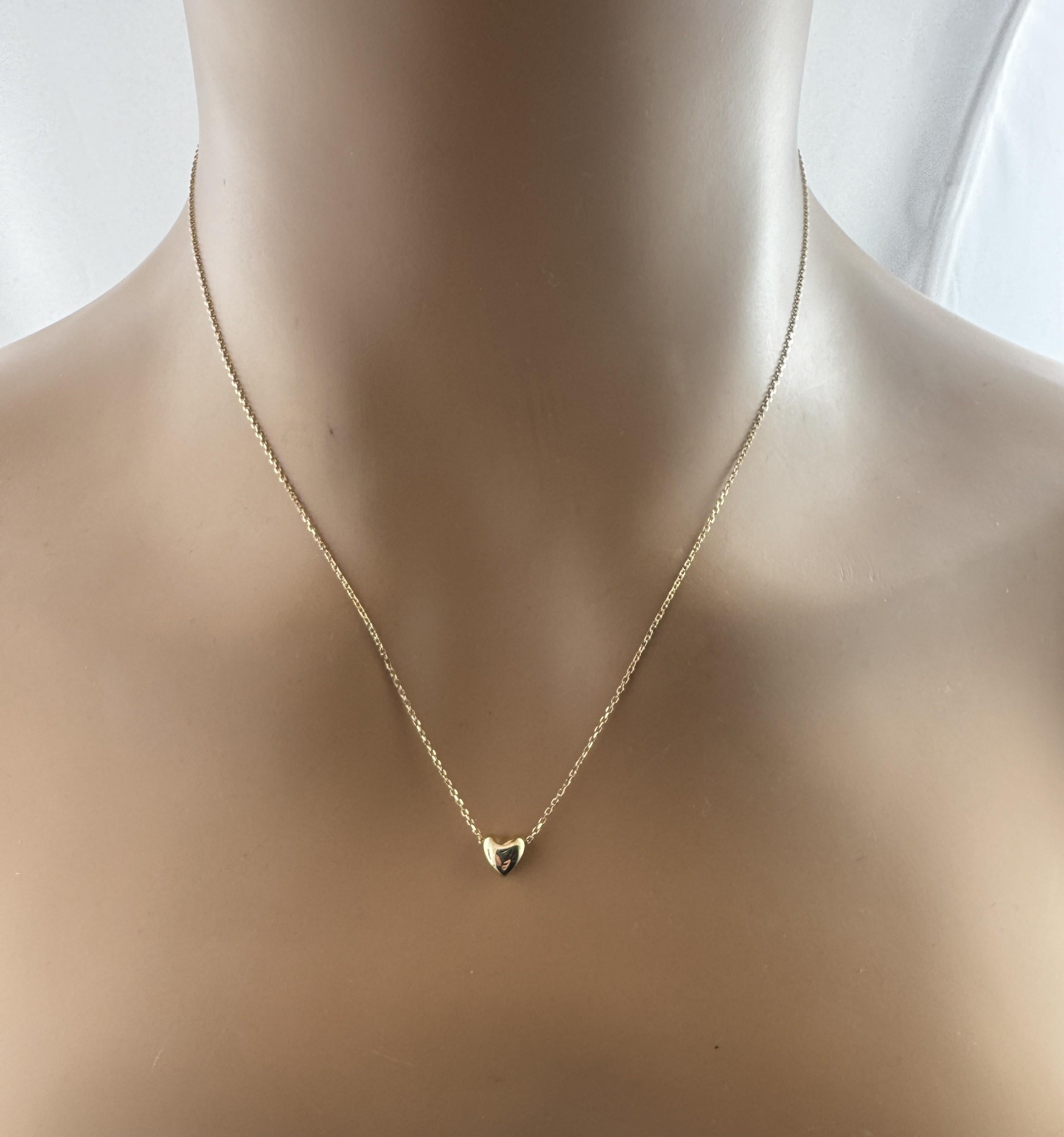 14K Yellow Gold Heart Pendant Necklace #21075 4