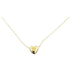 14K Yellow Gold Heart Pendant Necklace #21075