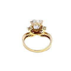 14K Yellow Gold Heart-Shaped Center Zircon Ring