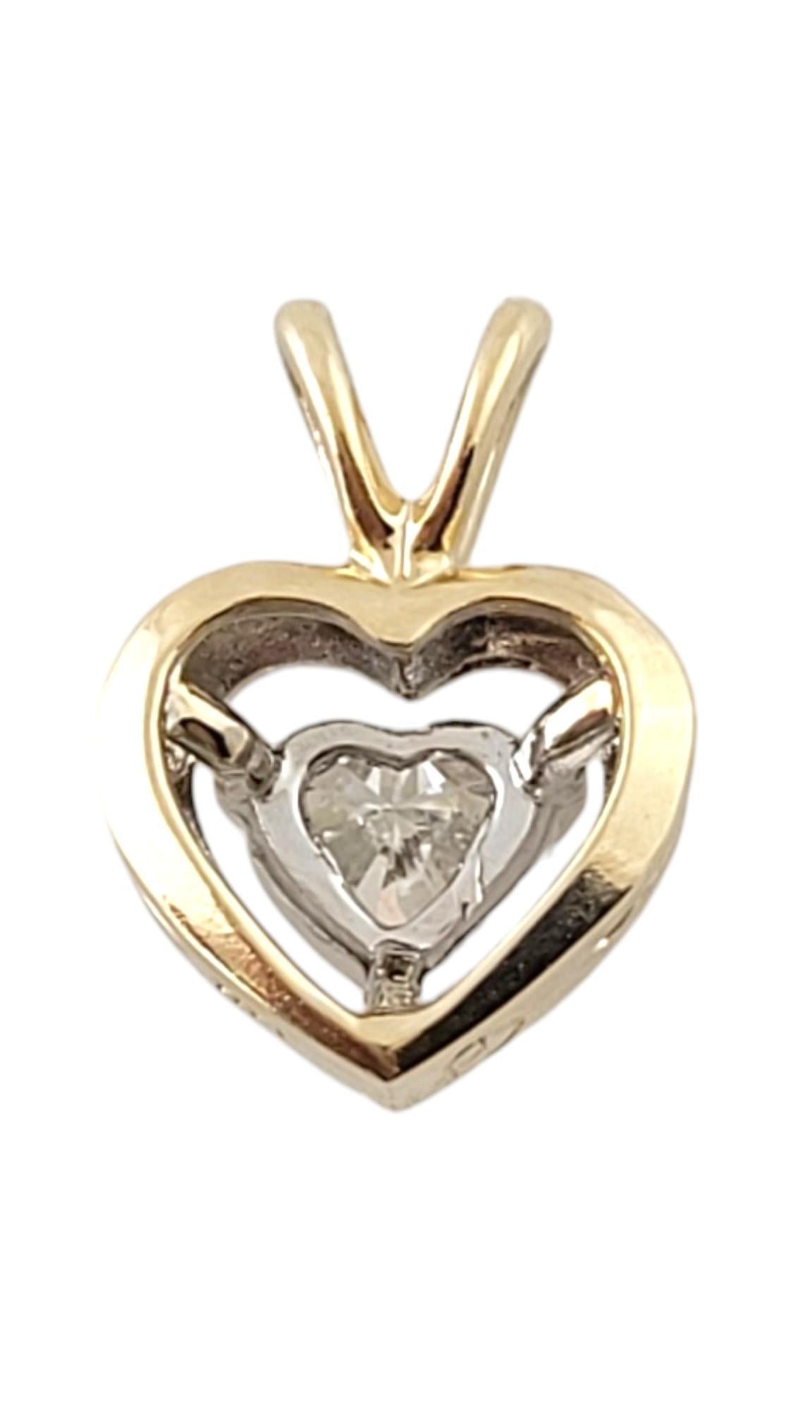 Taille cœur Pendentif cœur en or jaune 14 carats avec diamants n°16936 en vente