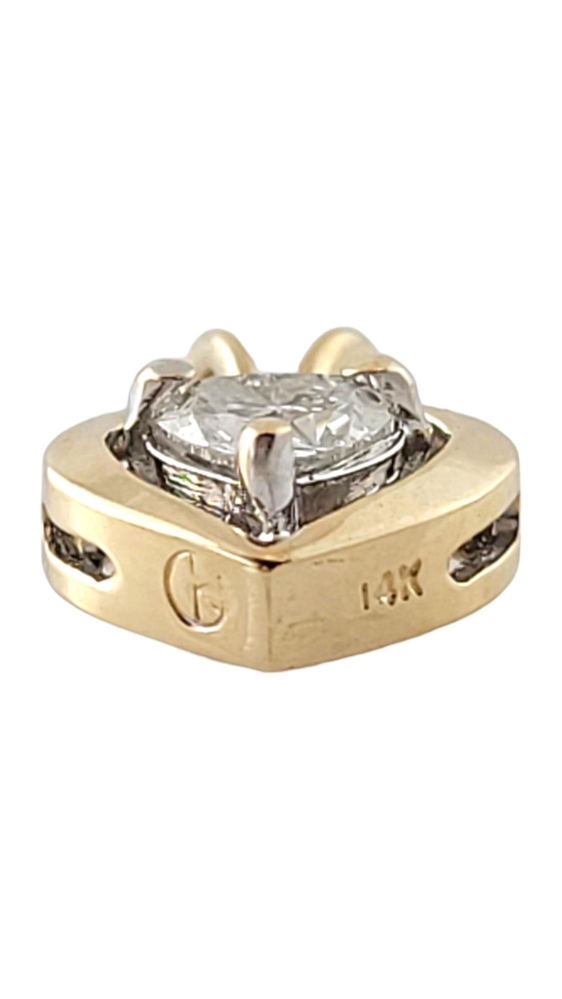 Pendentif cœur en or jaune 14 carats avec diamants n°16936 Bon état - En vente à Washington Depot, CT
