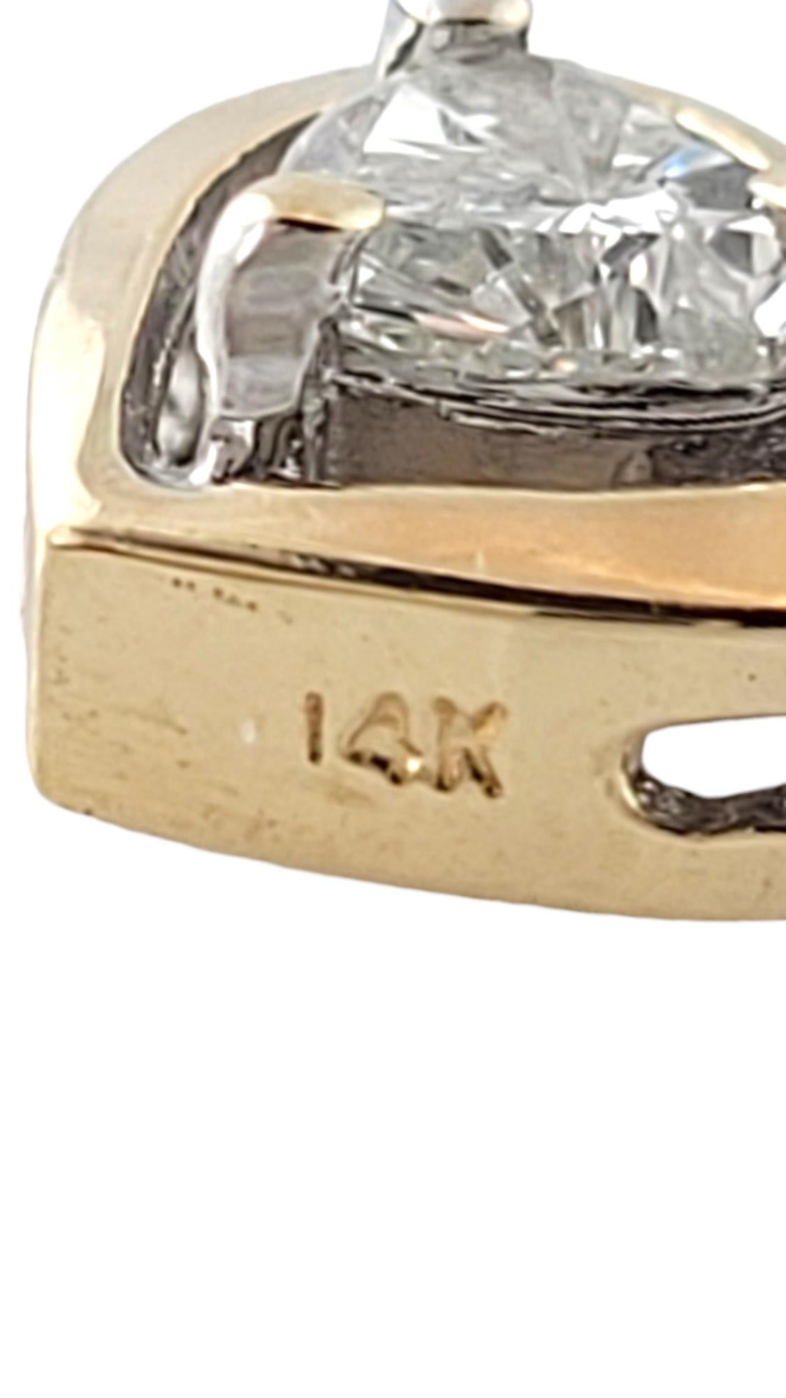 Pendentif cœur en or jaune 14 carats avec diamants n°16936 Pour femmes en vente