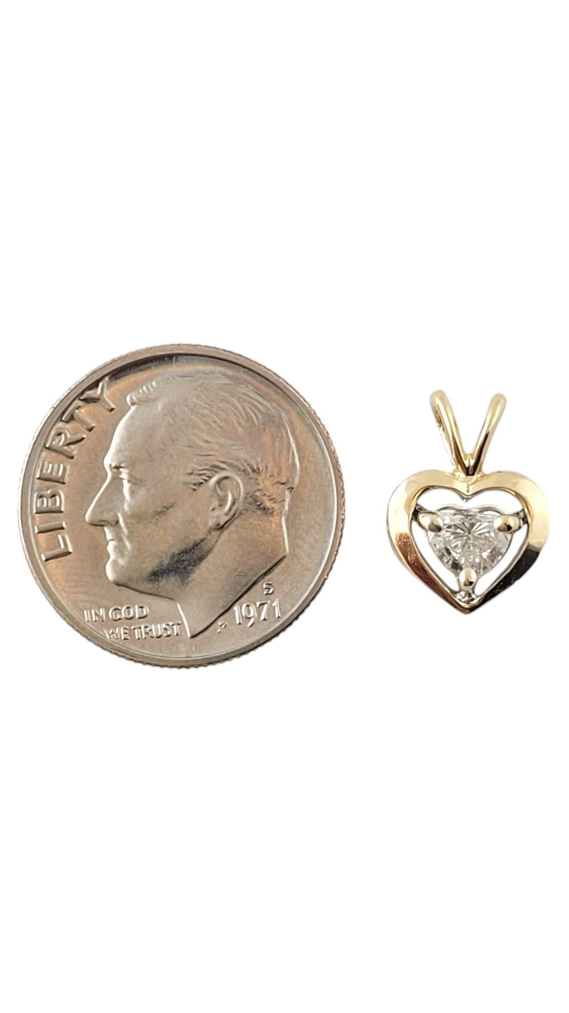 14K Yellow Gold Heart Shaped Diamond Heart Pendant #16936 For Sale 1