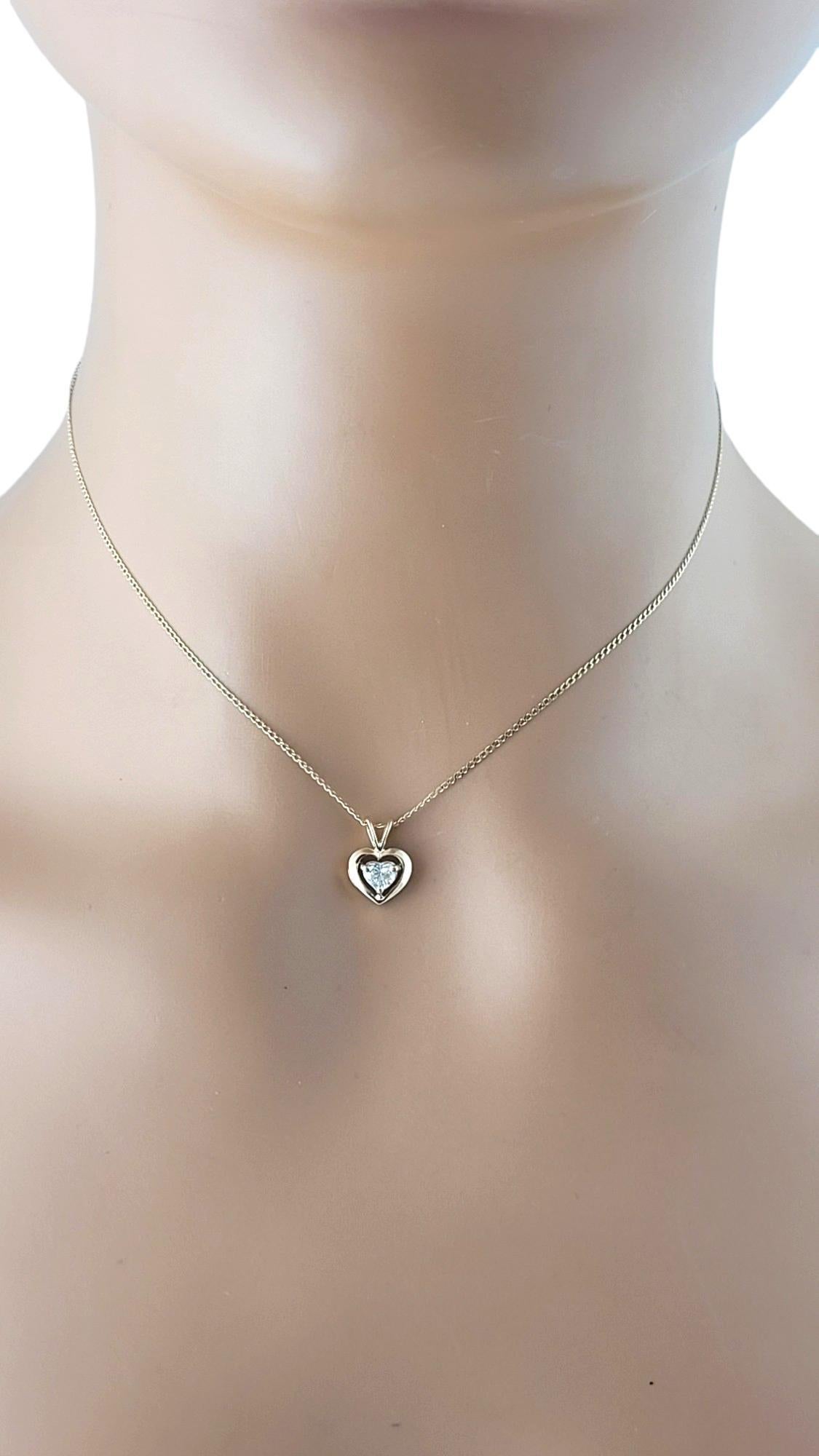 14K Yellow Gold Heart Shaped Diamond Heart Pendant #16936 For Sale 2