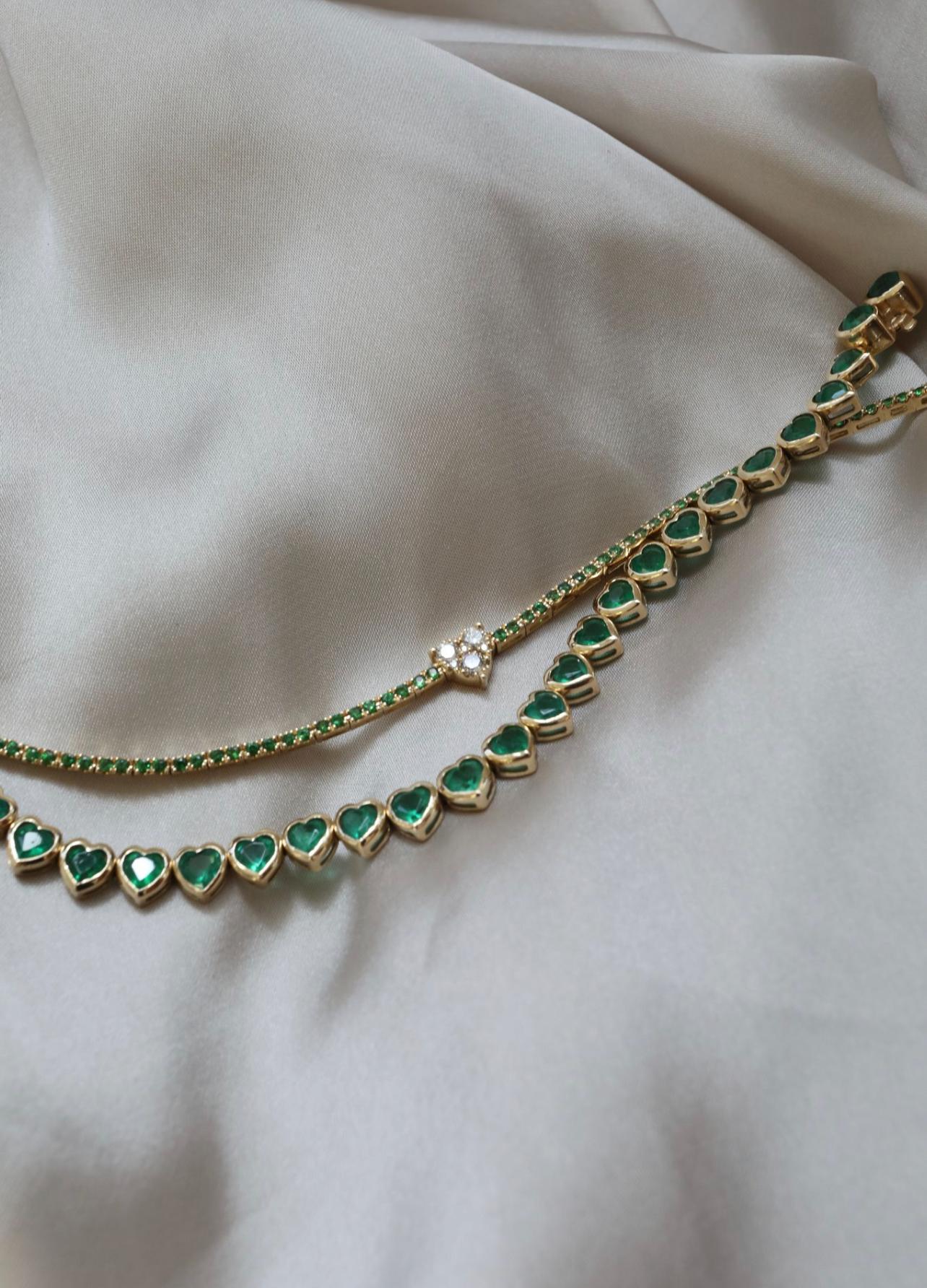 emerald heart bracelet