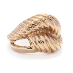 14K Yellow Gold Heavy Ridged Knot Ring
