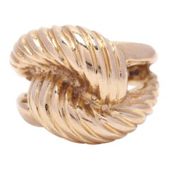 14K Yellow Gold Heavy Ridged Knot Ring