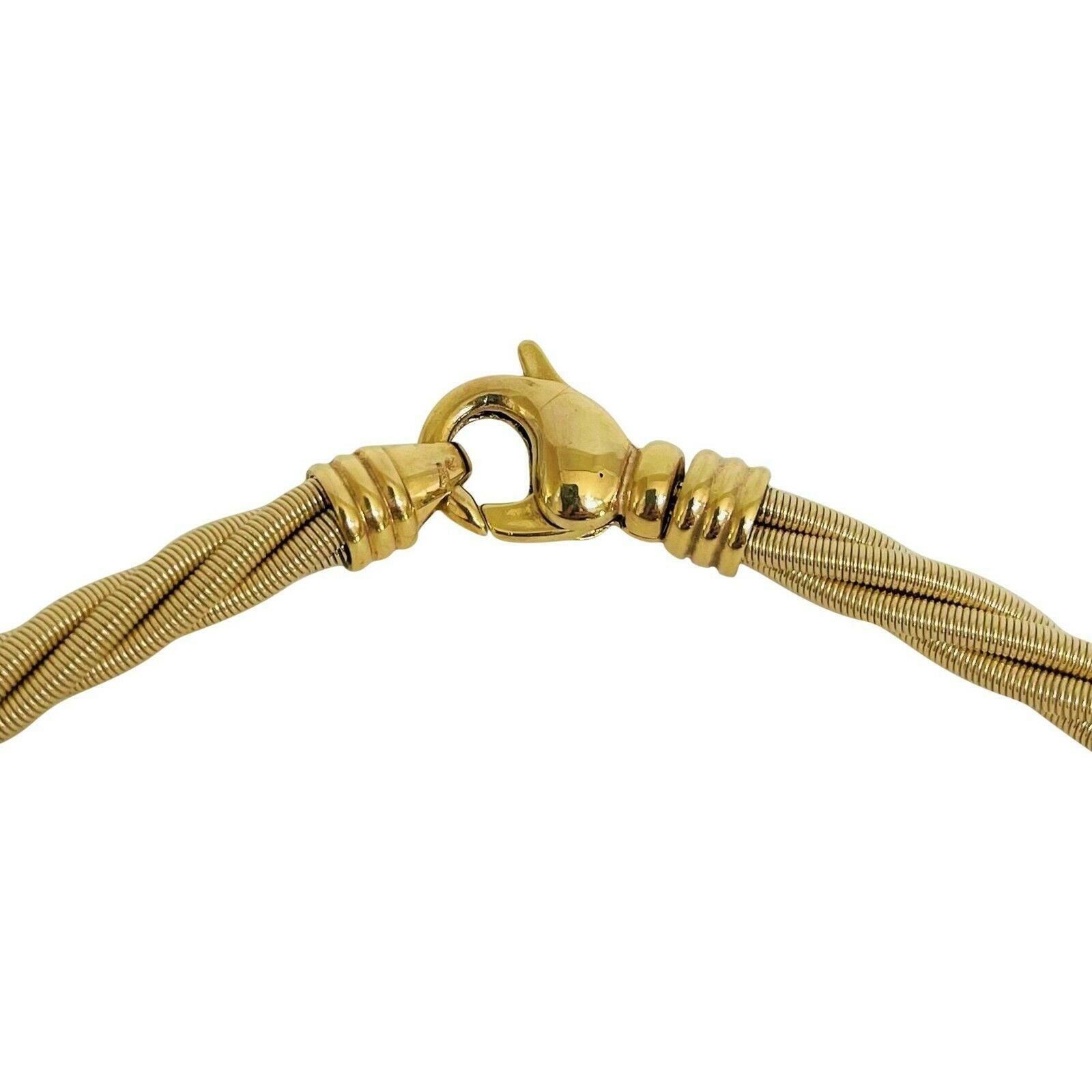 14k Yellow Gold Heavy Twisted Rope Snake Link Necklace, Germany 1