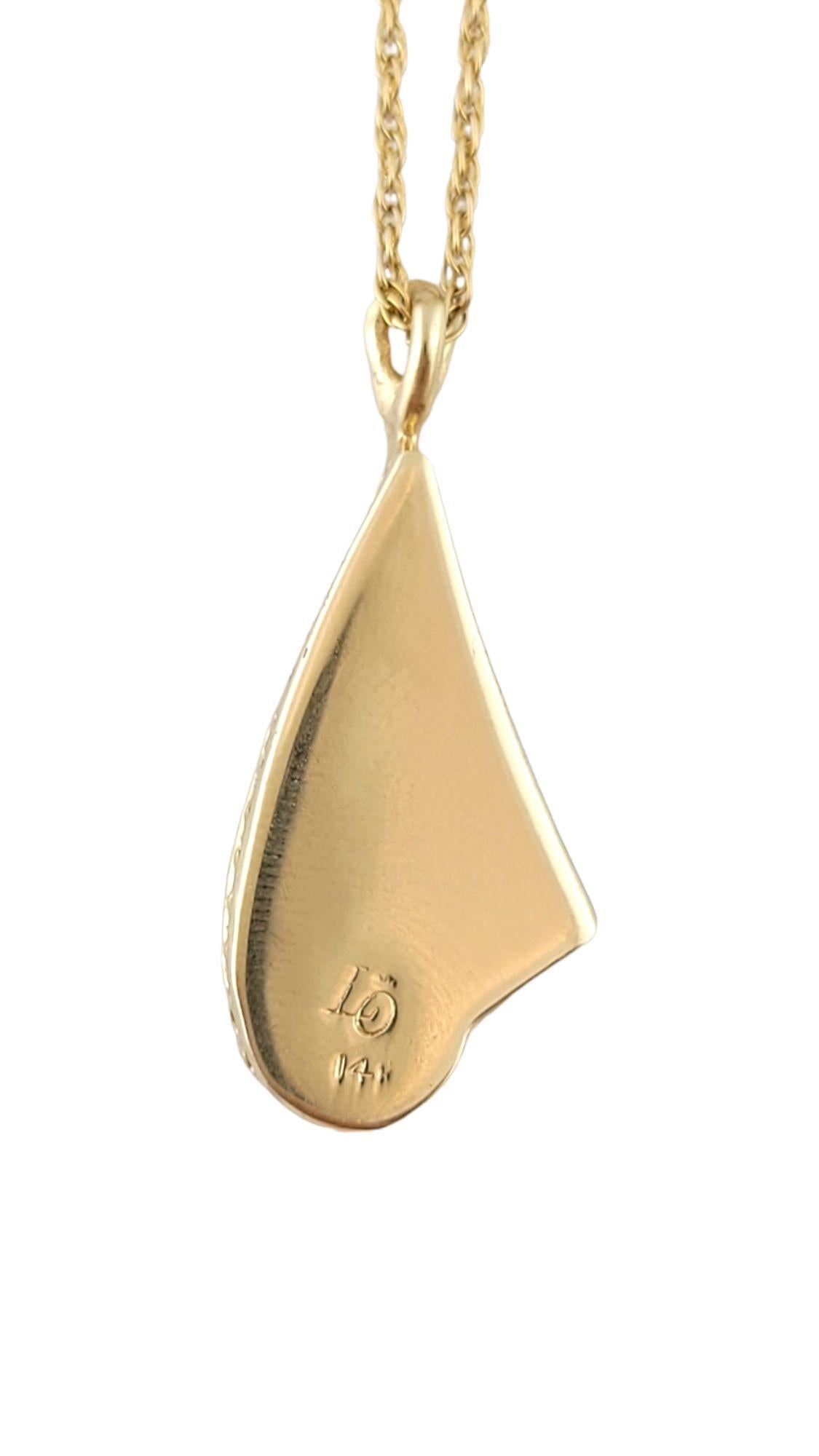 14K Yellow Gold Hebrew Good Luck Pendant with Chain #14670 For Sale 1