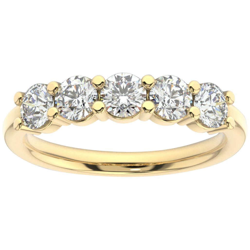 14K Yellow Gold Helena 5-Stone Diamond Ring '1 Ct. tw' For Sale