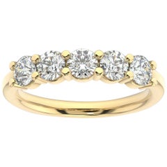 14K Gelbgold Ring mit 5 Diamanten '1 Ct. tw'