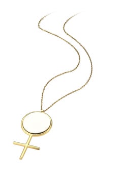 14K Yellow Gold Mirror Necklace