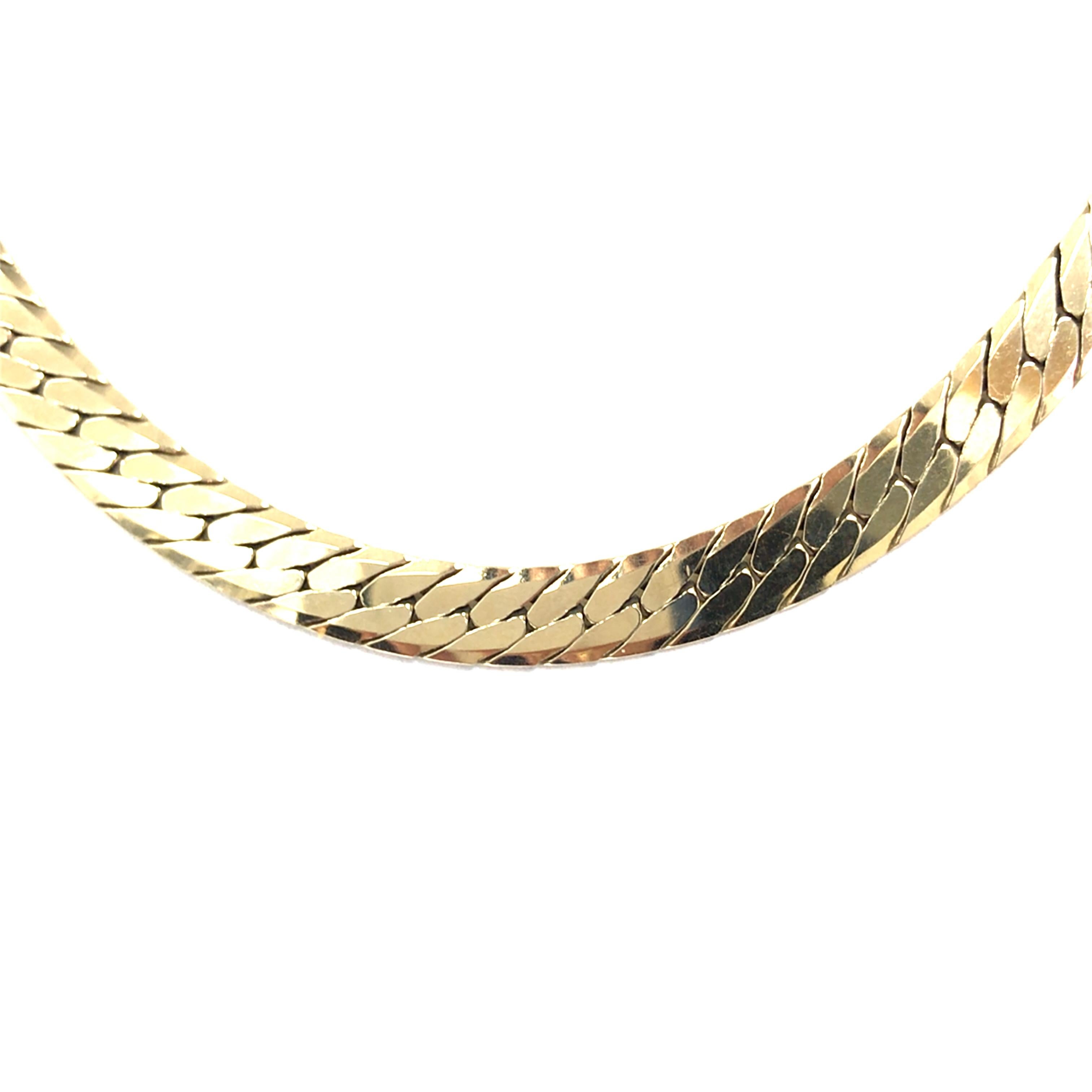 white gold herringbone chain