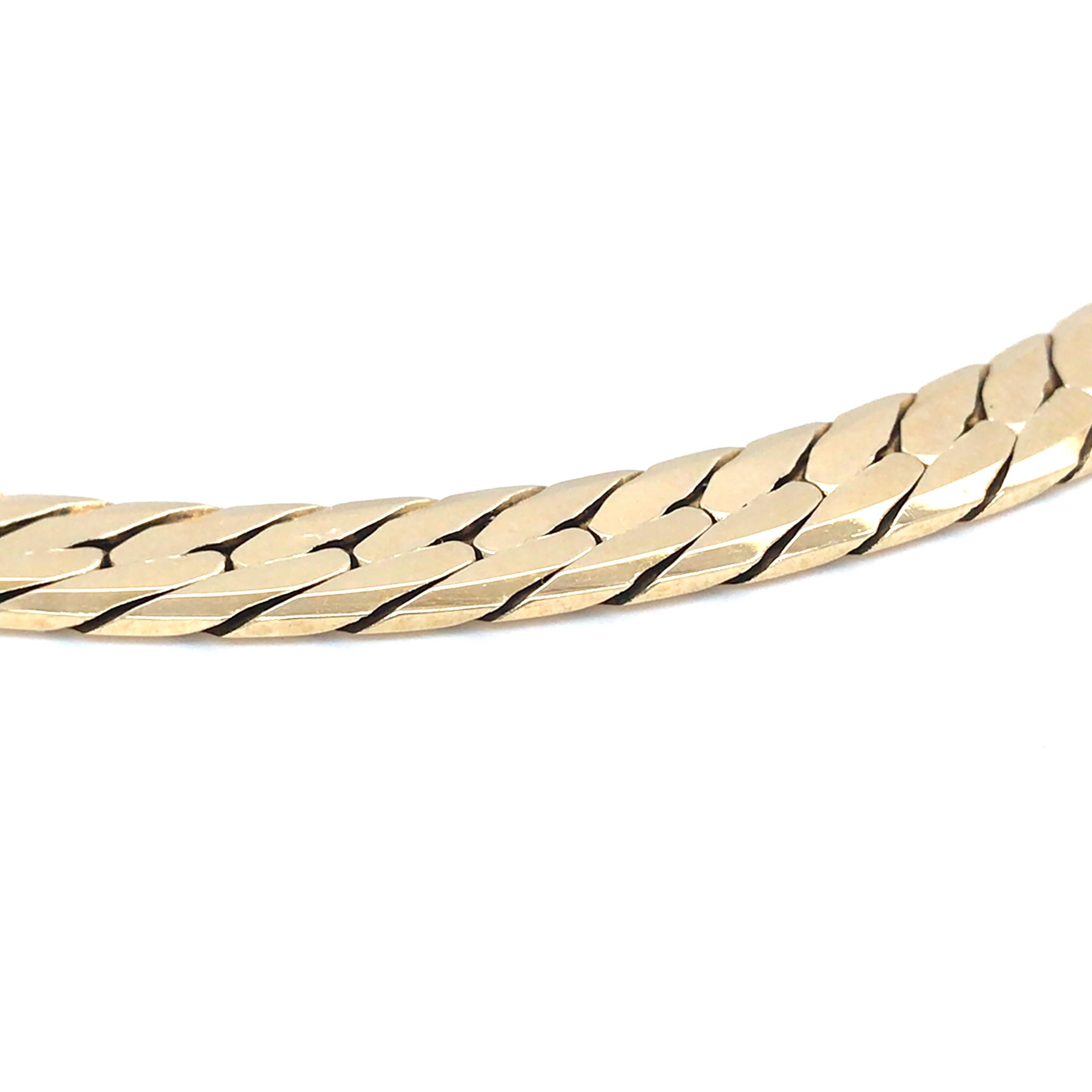 herringbone chain white gold