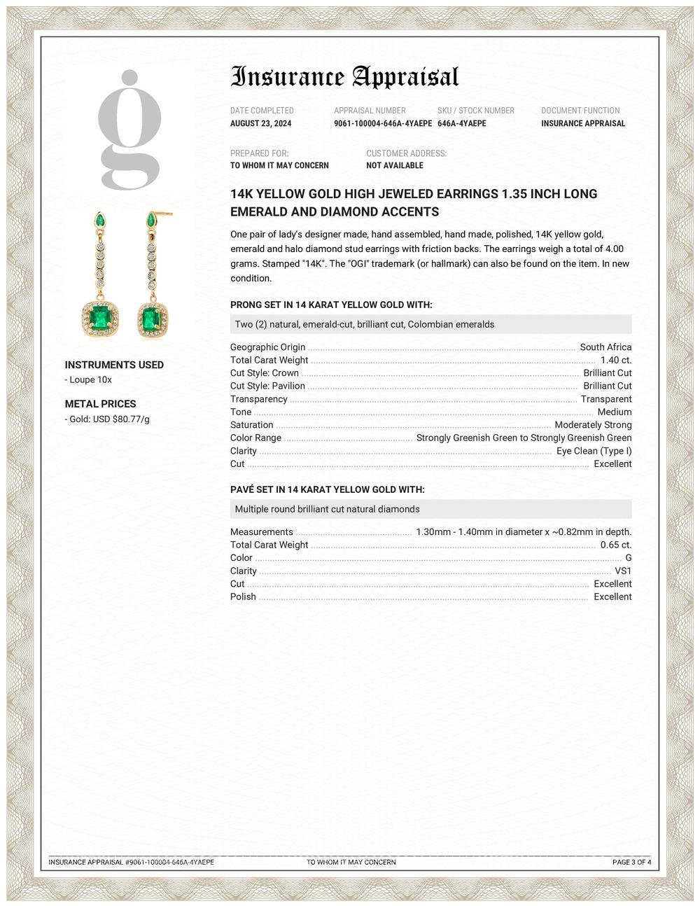 Elevate your elegance with these exquisite 14K yellow gold earrings, masterfully designed to dazzle. Perfect for special occasions or to add a touch of sophistication to your everyday style, these earrings are a timeless addition to any jewelry