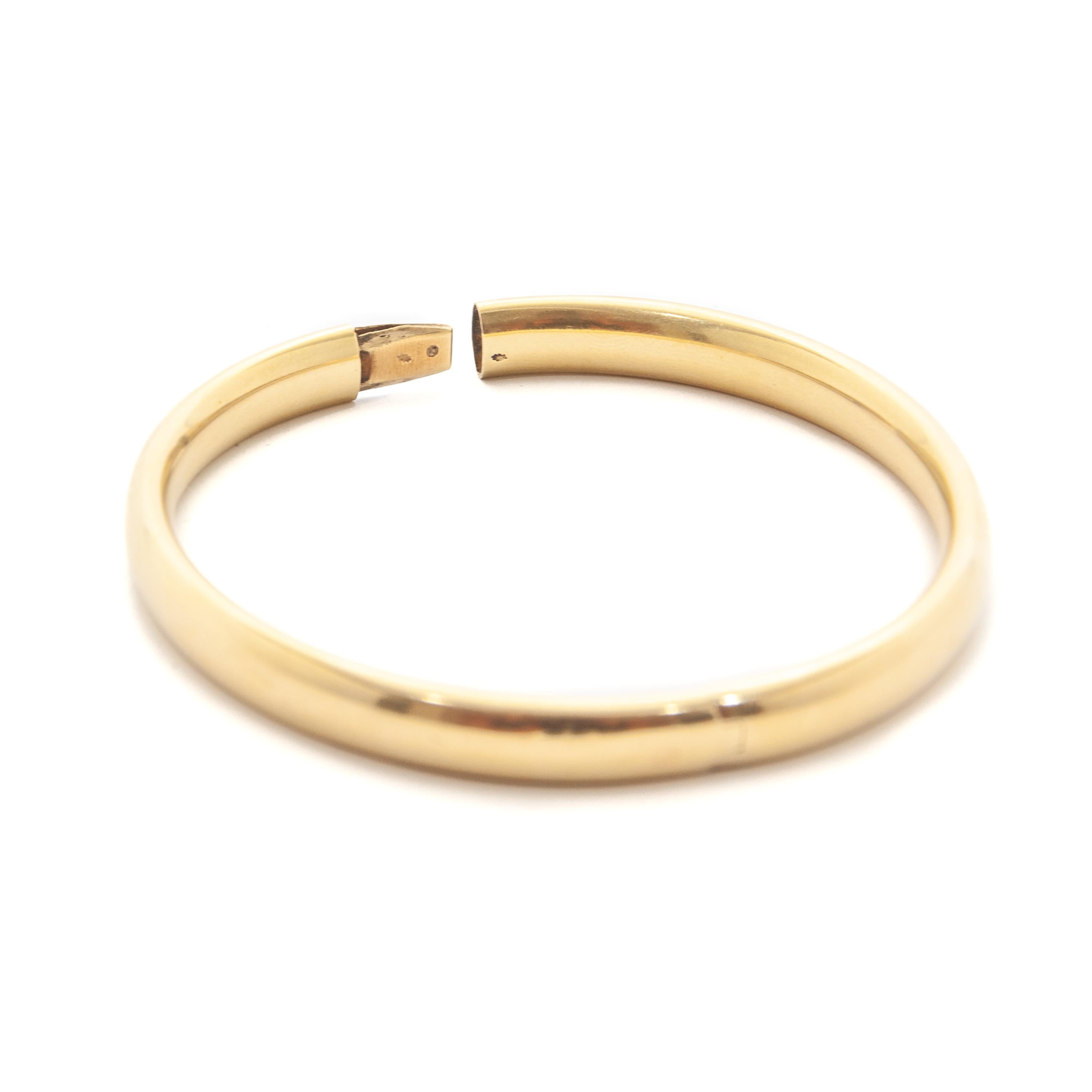 Bracelet jonc vintage à charnières en or jaune 14 carats  en vente 6