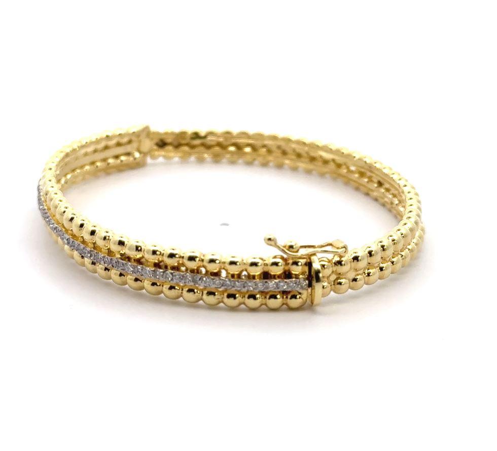 Bracciale Bangle in oro giallo 14K con diamanti in vendita 1